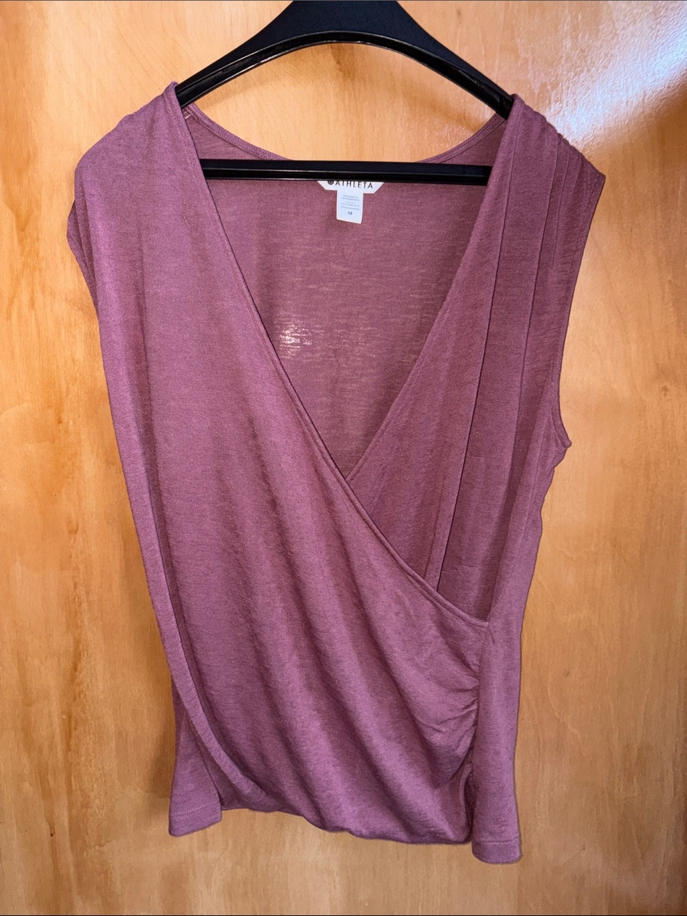 Athleta Dusty Mauve Faux-Wrap Sleeveless Top